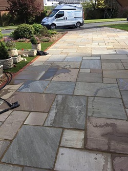 Pressure washing driveway