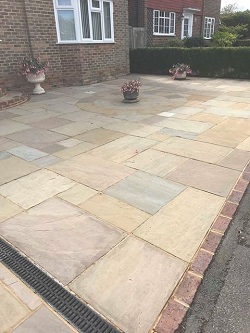 Pressure washing driveway